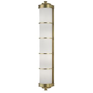 Hudson Valley Albany 4 Light 5 Inch Bathroom Vanity Light in Aged Brass