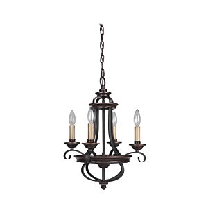 Craftmade Stafford 4-Light Traditional Chandelier in Aged Bronze with Textured Black