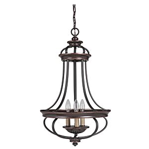 Craftmade Stafford 3 Light 16 Inch Foyer Light in Aged Bronze with Textured Black