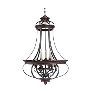 Craftmade Stafford 9 Light 31 Inch Foyer Light in Aged Bronze with Textured Black
