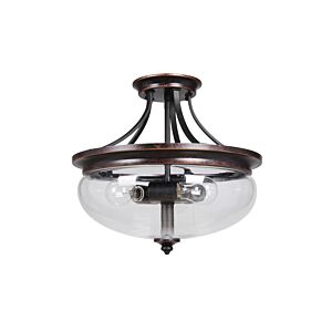 Craftmade Stafford 3-Light 15" Ceiling Light in Aged Bronze with Textured Black