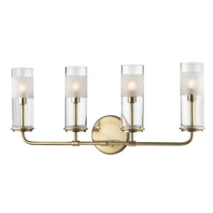 Hudson Valley Wentworth 4 Light 10 Inch Wall Sconce in Aged Brass