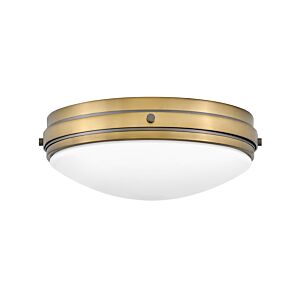 Hinkley Oliver 3-Light Flush Mount Ceiling Light In Heritage Brass
