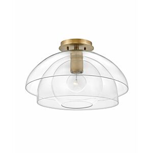 Hinkley Lotus 1-Light Semi-Flush Ceiling Light In Heritage Brass