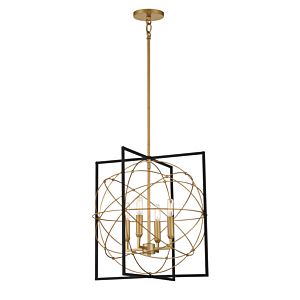 Minka Lavery Titans Trace 4 Light Pendant Light in Sand Coal with Painted Honey Gold