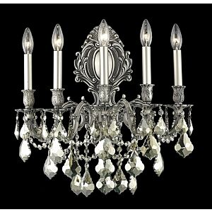 Monarch 5-Light Wall Sconce in Pewter