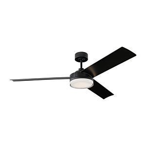 Monte Carlo LED Cirque 56 Inch Indoor Ceiling Fan in Midnight Black