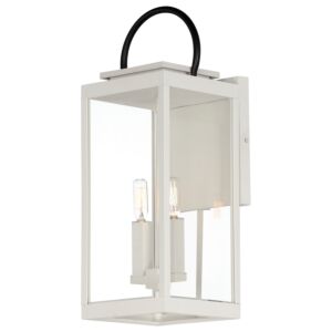 Nassau Vivex 2-Light Outdoor Wall Sconce in White with Black