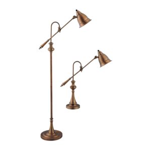 Watson 2-Light Floor Lamp in Brass