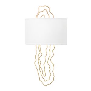 5Th Avenue 2-Light Wall Sconce in Vintage Gold Leaf