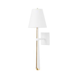Esmeralda 1-Light Wall Sconce in Vintage Gold Leaf with Gesso White