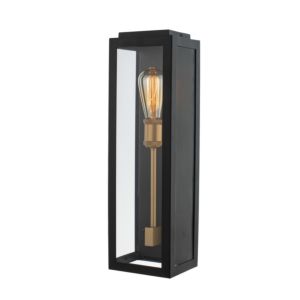 Kalco Ashland Outdoor Wall Light in Matte Black with Sanded Gold