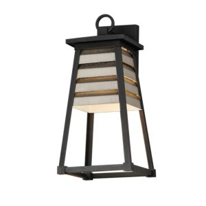 Shutters 1-Light Outdoor Wall Sconce in Weathered Zinc with Black