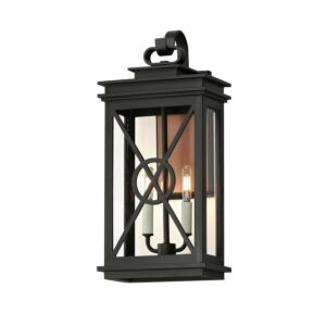 Yorktown VX 2-Light Outdoor Wall Sconce in Black with Aged Copper