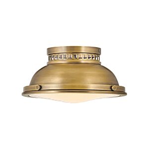 Hinkley Emery 2-Light Flush Mount Ceiling Light In Heritage Brass