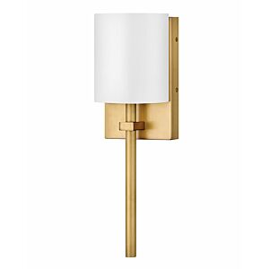 Hinkley Avenue White Acrylic Wall Sconce In Heritage Brass