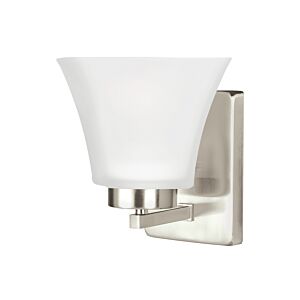 Bayfield 1-Light Bathroom Vanity Light Sconce in Brushed Nickel