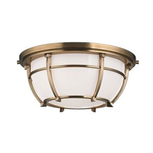Hudson Valley Conrad 2 Light Ceiling Light in Aged Brass