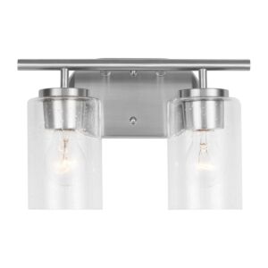 Oslo 2-Light Bathroom Vanity Light in Brushed Nickel