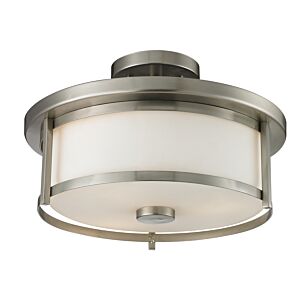 Z-Lite Savannah 2-Light Semi Flush Mount Ceiling Light In Brushed Nickel