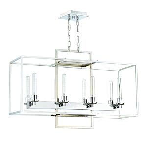 Craftmade Cubic 8-Light 36" Transitional Chandelier in Chrome