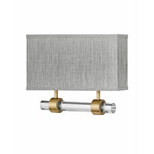 Hinkley Luster Heathered Gray Wall Sconce In Heritage Brass