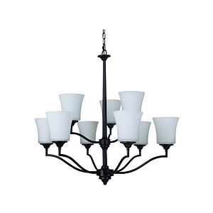 Craftmade Helena 9 Light Transitional Chandelier in Oiled Bronze