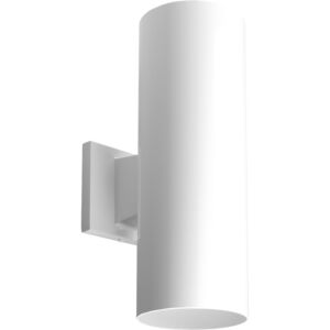 Cylinder 2-Light Wall Lantern in White