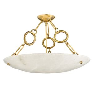 Yadira 6-Light Semi-Flush Mount Ceiling Light in Vintage Brass