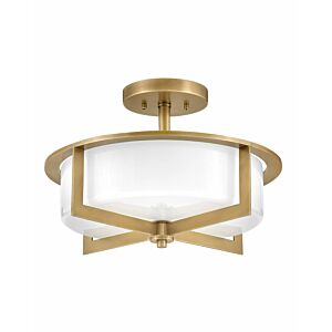 Hinkley Baxley 3-Light Semi-Flush Ceiling Light In Heritage Brass