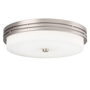 Kichler Ceiling Space Etched Opal Flush Mount in Brushed Nickel