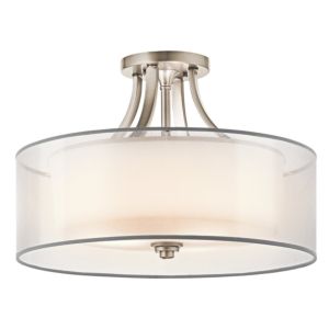 Kichler Lacey 4 Light Semi Flush in Antique Pewter