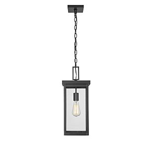 Barkeley 1-Light Outdoor Hanging Lantern in Powder Coated Black