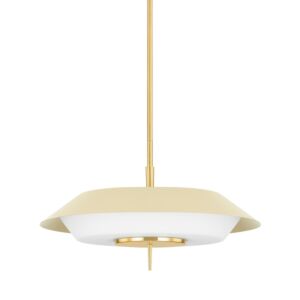 Westport 4-Light Pendant in Aged Brass with Soft Sand