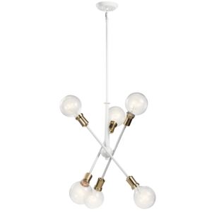 Kichler Armstrong 6 Light Contemporary Chandelier in White