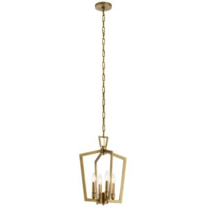Abbotswell 4-Light Pendant in Natural Brass