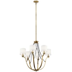 Kichler Thisbe 6 Light Traditional Chandelier in Natural Brass
