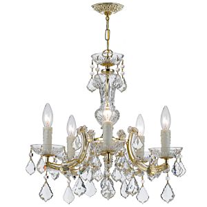 Crystorama Maria Theresa 5 Light 19 Inch Mini Chandelier in Gold with Clear Spectra Crystals