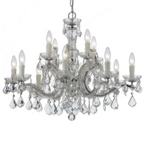 Crystorama Maria Theresa 12 Light 23 Inch Traditional Chandelier in Polished Chrome with Clear Italian Crystals