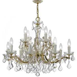 Crystorama Maria Theresa 12 Light Crystal Chandelier in Gold