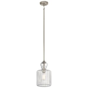 Riviera Clear Ribbed Glass Pendant Light