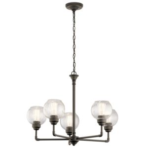 Niles 5-Light Clear Seeded Chandelier