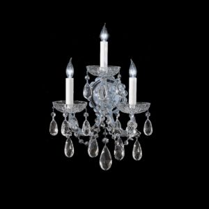 Crystorama Maria Theresa 3 Light 14 Inch Wall Sconce in Polished Chrome with Clear Spectra Crystals