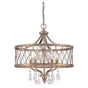 Minka Lavery West Liberty 5 Light 21 Inch Chandelier in Olympus Gold