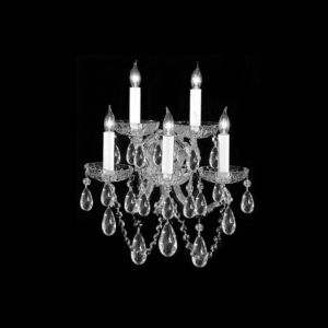 Crystorama Maria Theresa 5 Light 16 Inch Wall Sconce in Polished Chrome with Clear Hand Cut Crystals