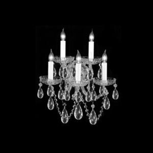 Crystorama Maria Theresa 5 Light 16 Inch Wall Sconce in Polished Chrome with Clear Spectra Crystals
