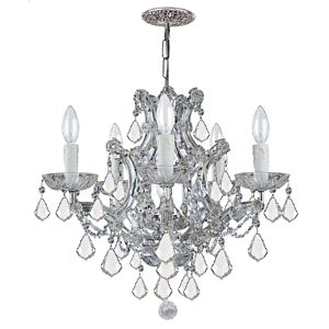 Crystorama Maria Theresa 6 Light 17 Inch Mini Chandelier in Polished Chrome with Clear Hand Cut Crystals