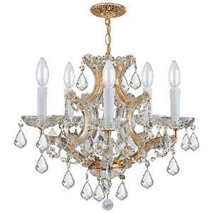 Crystorama Maria Theresa 6 Light 17 Inch Mini Chandelier in Gold with Clear Hand Cut Crystals