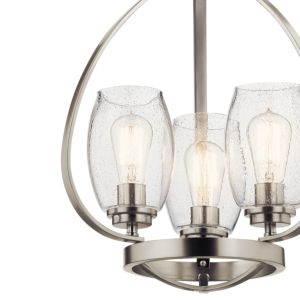 Kichler Tuscany 3 Light Rustic Chandelier in Brushed Nickel