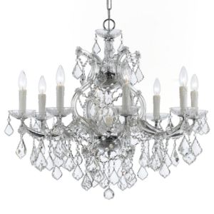 Crystorama Maria Theresa 9 Light 23 Inch Traditional Chandelier in Polished Chrome with Clear Swarovski Strass Crystals